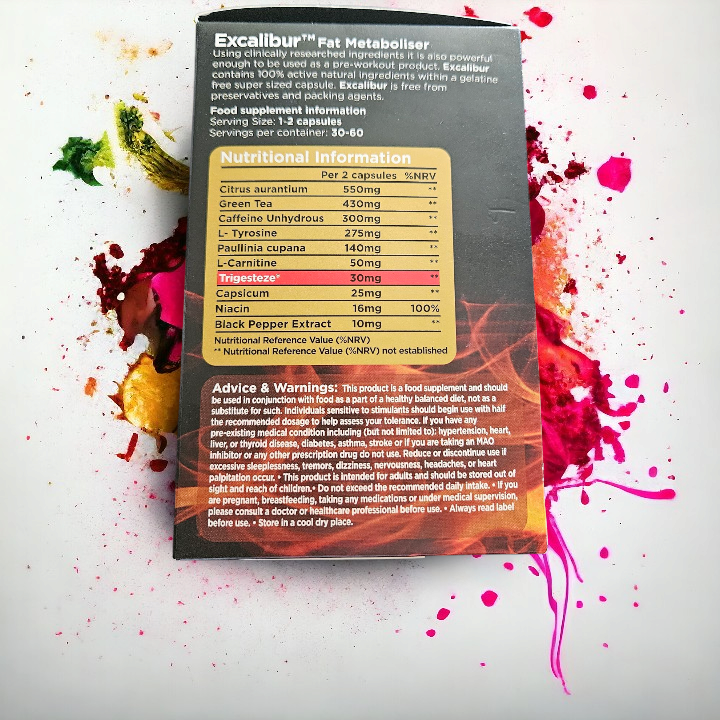 Medi Evil Excalibur Fat Metaboliser. Boosts Metabolism and Fat Oxidation - Green Tea and Capsicum are known to enhance metabolism and promote fat oxidation, aiding in calorie burn and weight loss efforts.