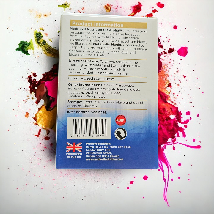 UR Alpha Multivitamin for Men, Supports Energy and Endurance, Natural Herbal Ingredients Suitable for Vegans, 120 Tablets, 30 Servings.